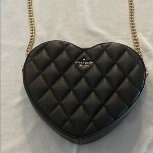 Kate Spade Black Heart-Shaped Quilted Bag